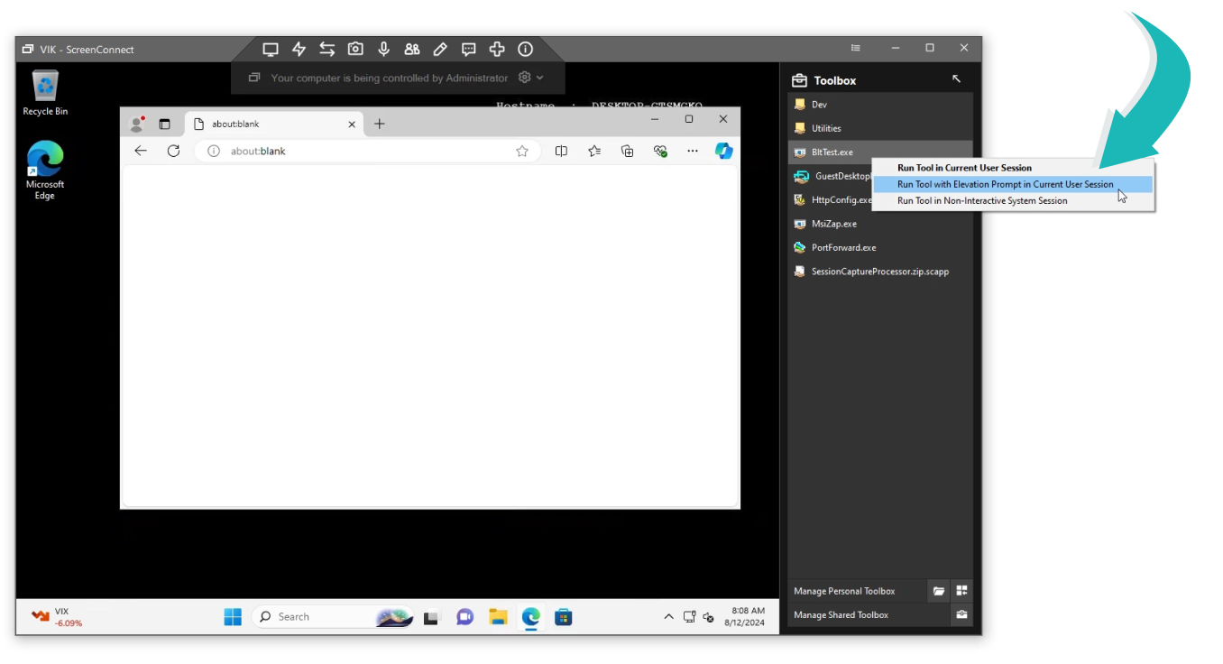 Screenshot of ScreenConnect Toolbox